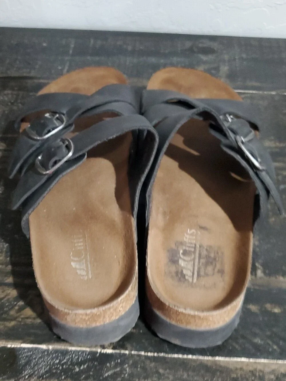 Cliffs by WHITE MOUNTAIN Black Dual Buckle Slide Sandals Earthy Boho Timeless - Picture 7 of 12